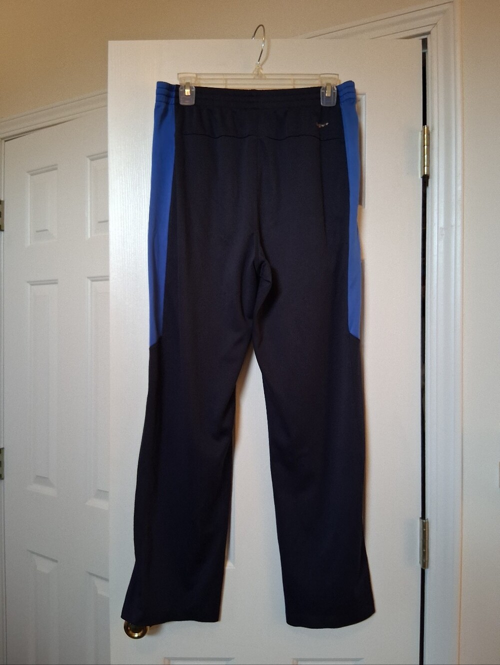 Navy Athletic Pants with Royal Blue Side Panels